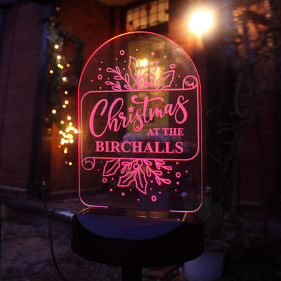 Personalised Family Christmas Outdoor Solar Light