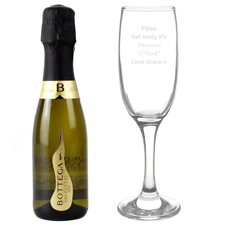 Personalised Prosecco Flute &amp; Mini Prosecco Set – alternative view
