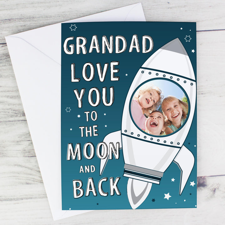 Personalised Moon &amp; Back Photo Upload Card, The Personal Shop, personalised gifts