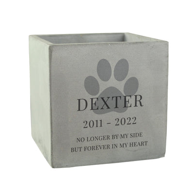 Personalised Pet Paw Print Concrete Pot