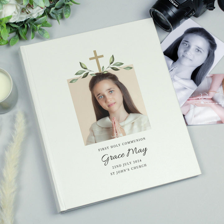 Personalised Christening Photo Upload Traditional Photo Album – alternative view