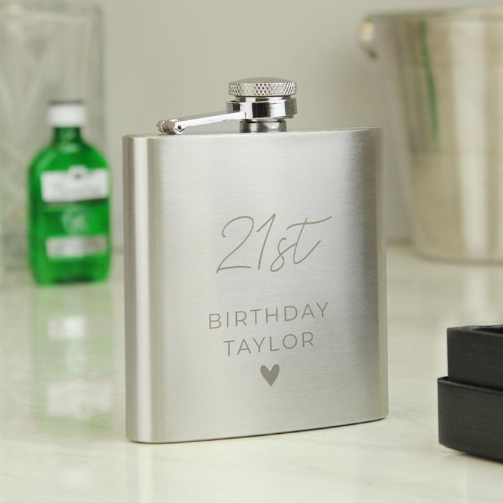 Personalised Free Text Wedding Party Hip Flask – alternative view