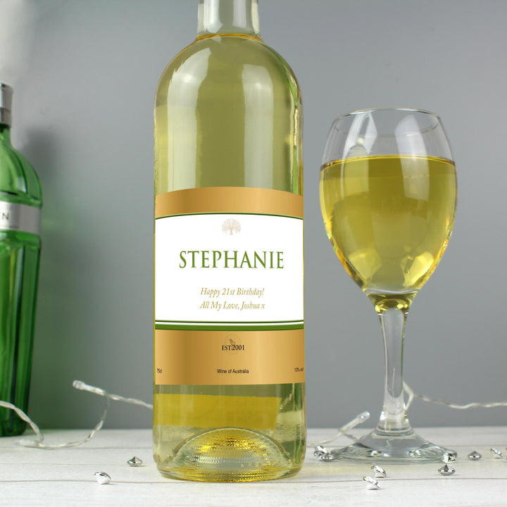 Personalised Gold Label White Wine – alternative view