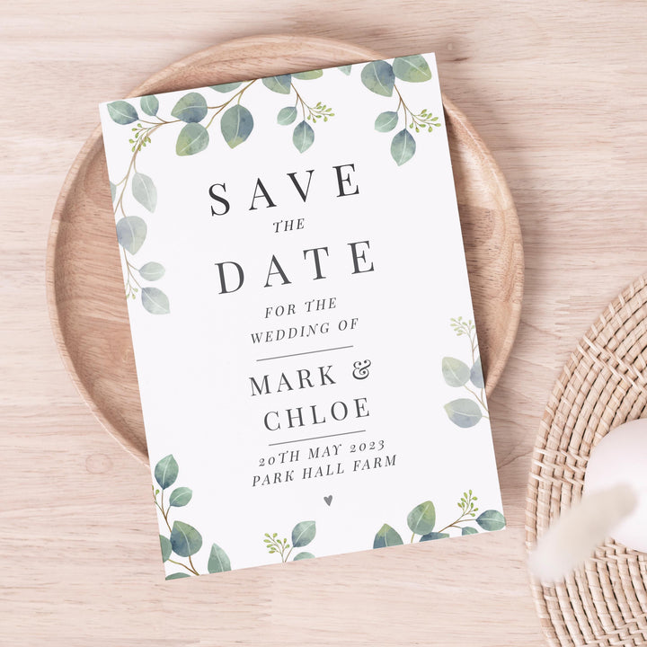 Personalised Botanical Save the Date Pack of 36 – alternative view