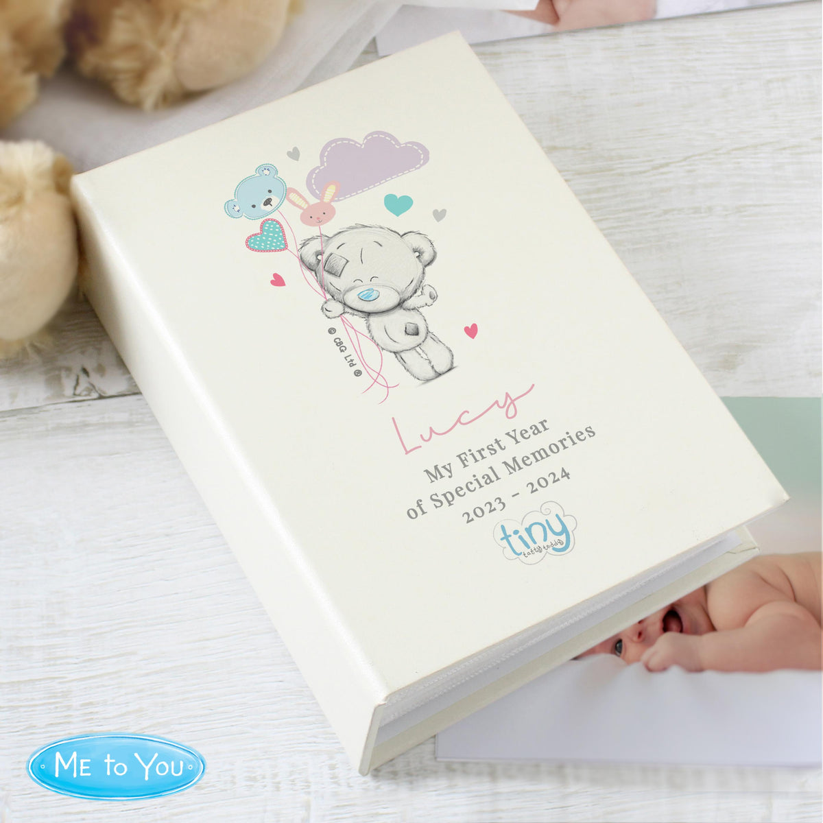 Personalised Tiny Tatty Teddy Pink 6x4 Photo Album with Sleeves, The Personal Shop, personalised gifts