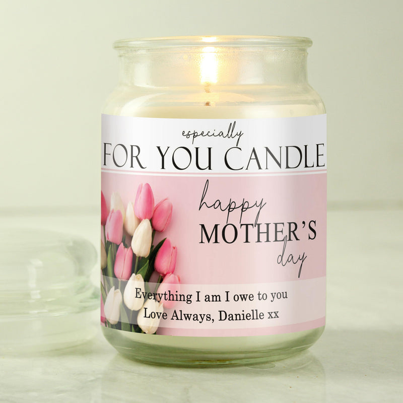 Personalised Especially For You Mothers Day Large Scented Jar Candle