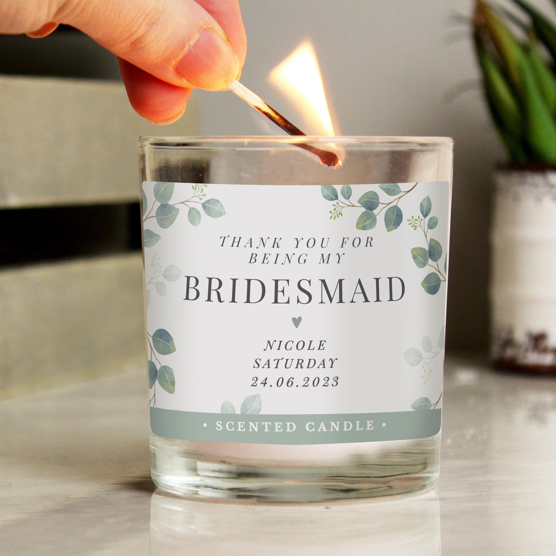 Personalised Botanical Free Text Scented Jar Candle, The Personal Shop, personalised gifts