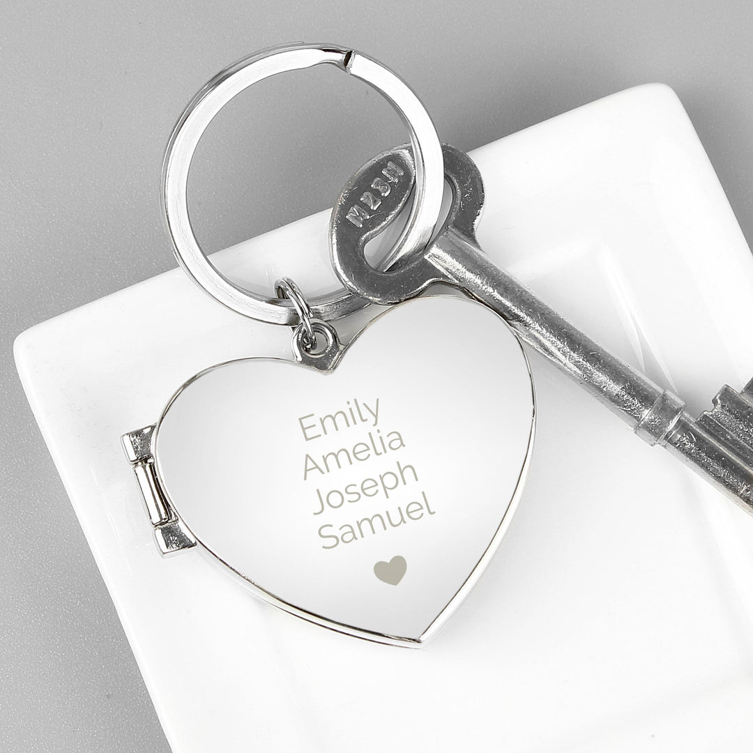Personalised Heart Photoframe Keyring – alternative view