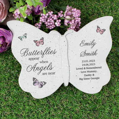 Personalised Butterflies Appear Memorial Printed Resin Butterfly