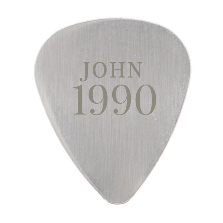 Personalised Year Silver Plectrum – alternative view