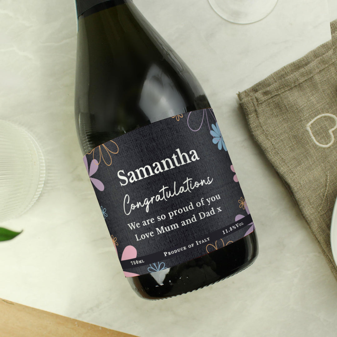 Personalised Daisy Prosecco, The Personal Shop, personalised gifts