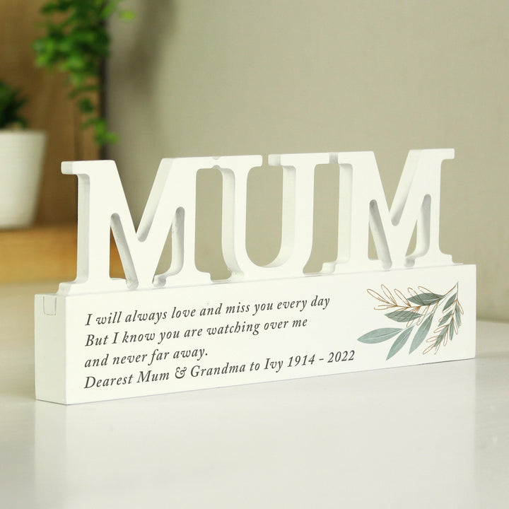 Personalised Botanical Wooden Mum Ornament, The Personal Shop, personalised gifts