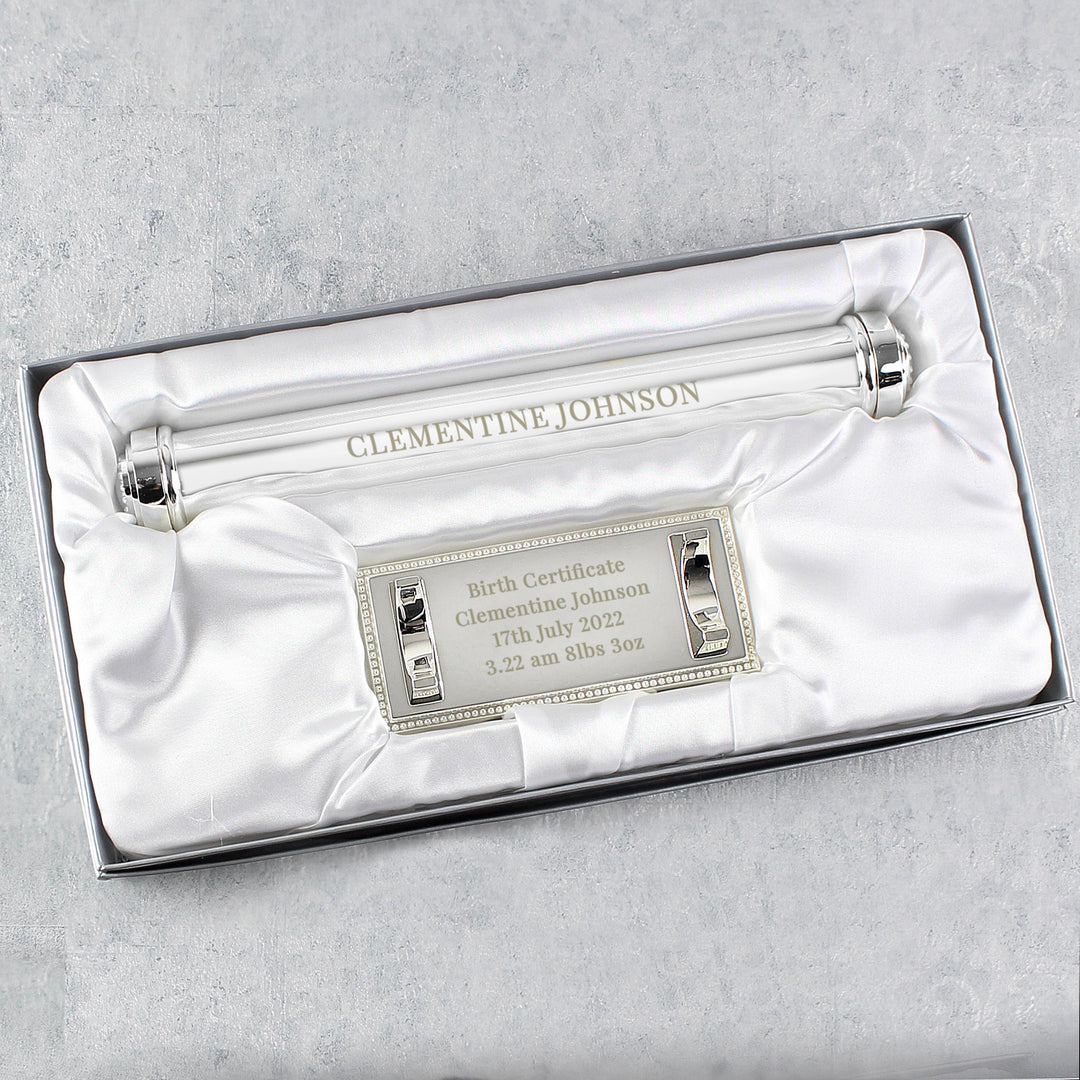Personalised Silver Plated Certificate Holder – alternative view