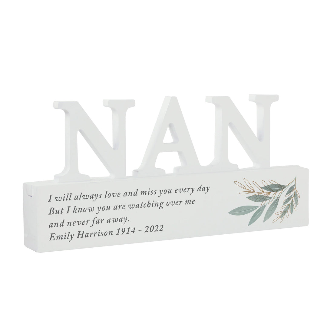 Personalised Botanical Wooden Nan Ornament – alternative view