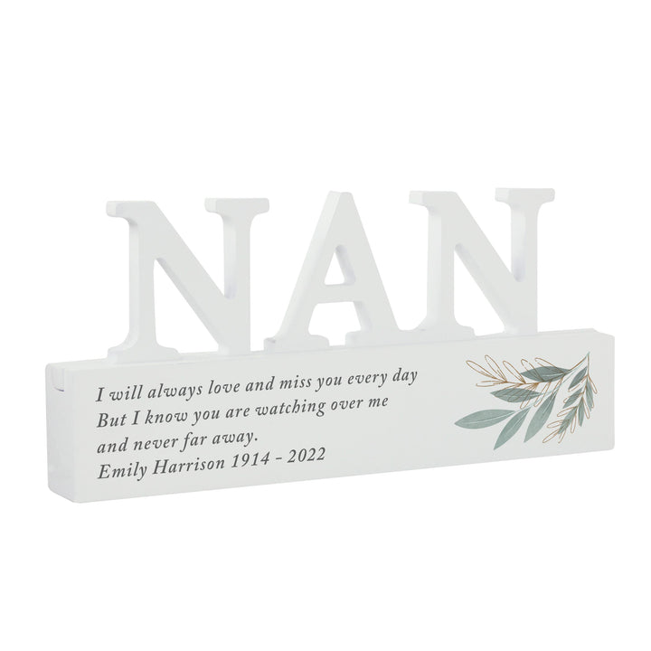 Personalised Botanical Wooden Nan Ornament – alternative view