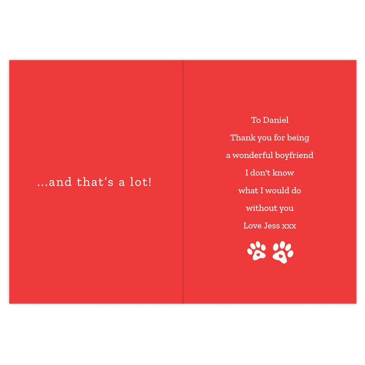 Personalised I Love You More than the Dog Card – alternative view