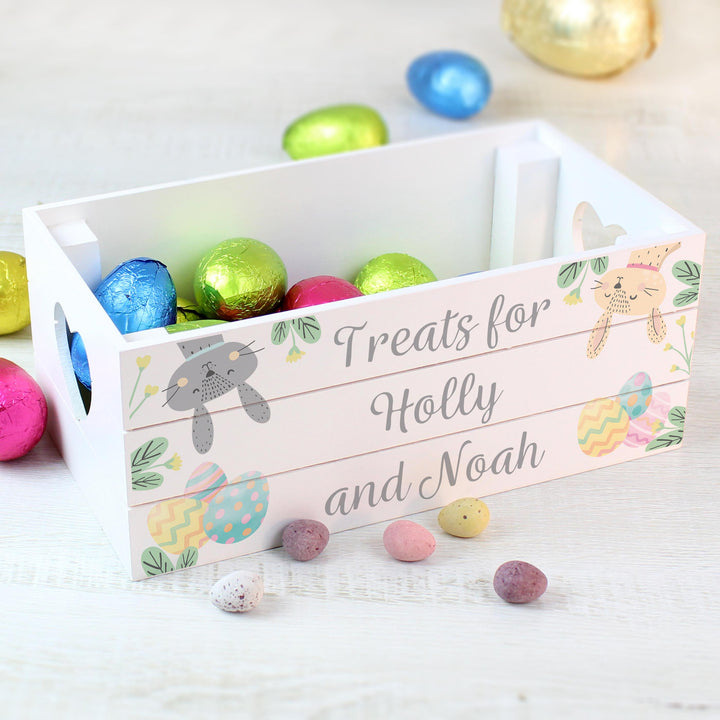 Personalised Easter White Wooden Crate – alternative view