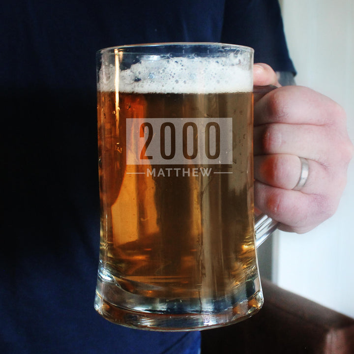 Personalised Name &amp; Date Pint Stern Tankard, The Personal Shop, personalised gifts