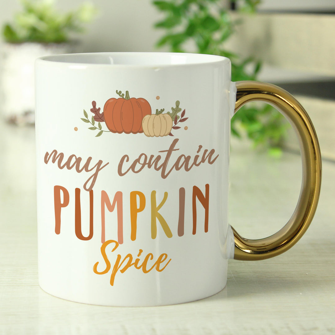 Personalised Pumpkin Spice Gold Handle Mug – alternative view