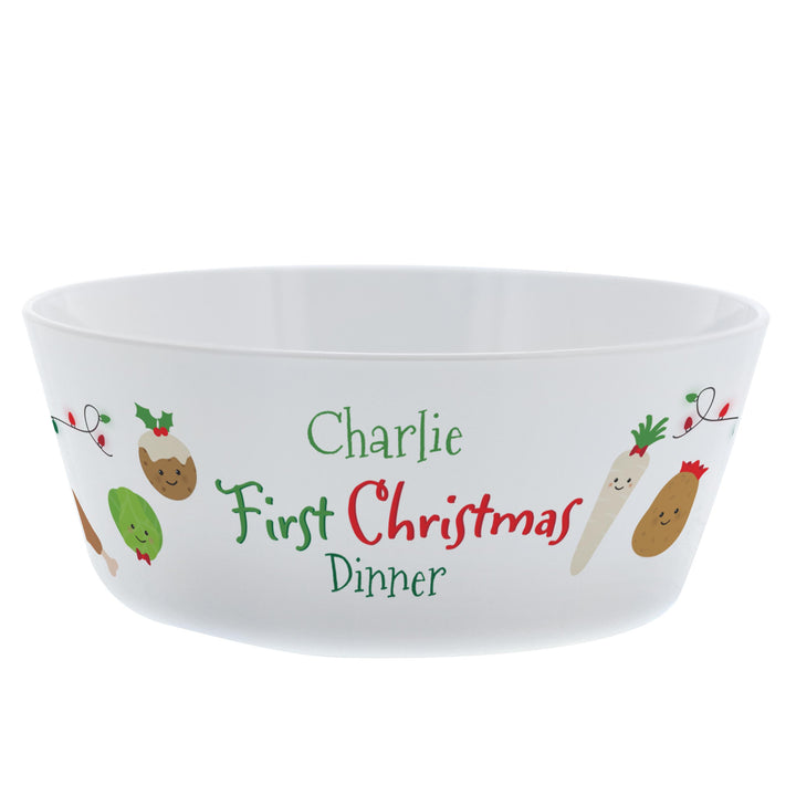 Personalised 1st Christmas Dinner Plastic Bowl – alternative view