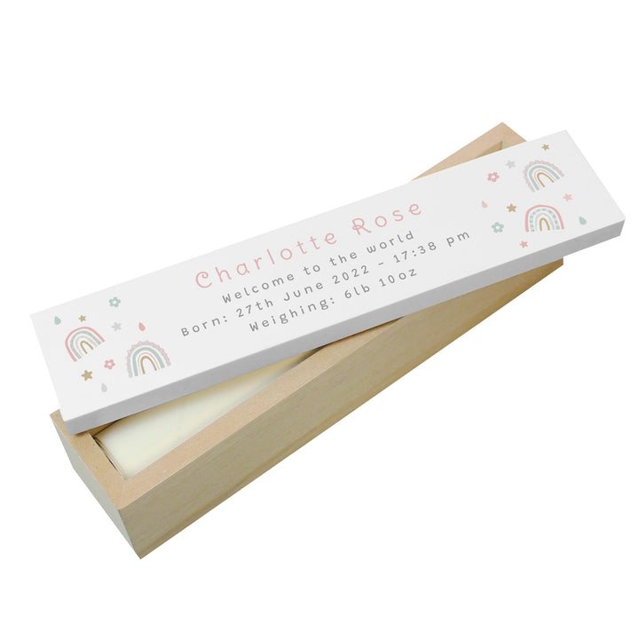 Personalised Rainbow Wooden Certificate Holder – alternative view