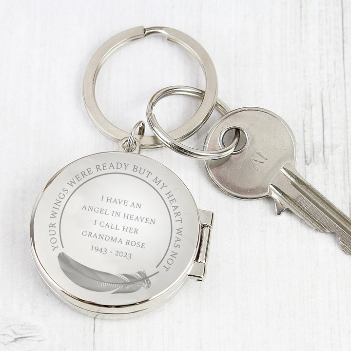 Personalised In Loving Memory Round Photo Keyring - alternative view