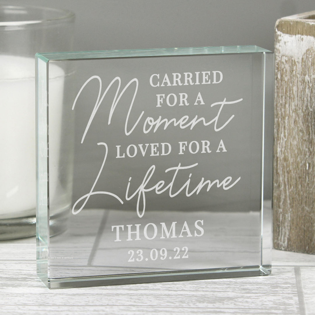 Personalised Carried for a Moment Large Crystal Token – alternative view