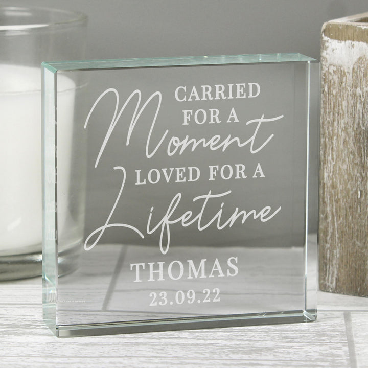 Personalised Carried for a Moment Large Crystal Token – alternative view