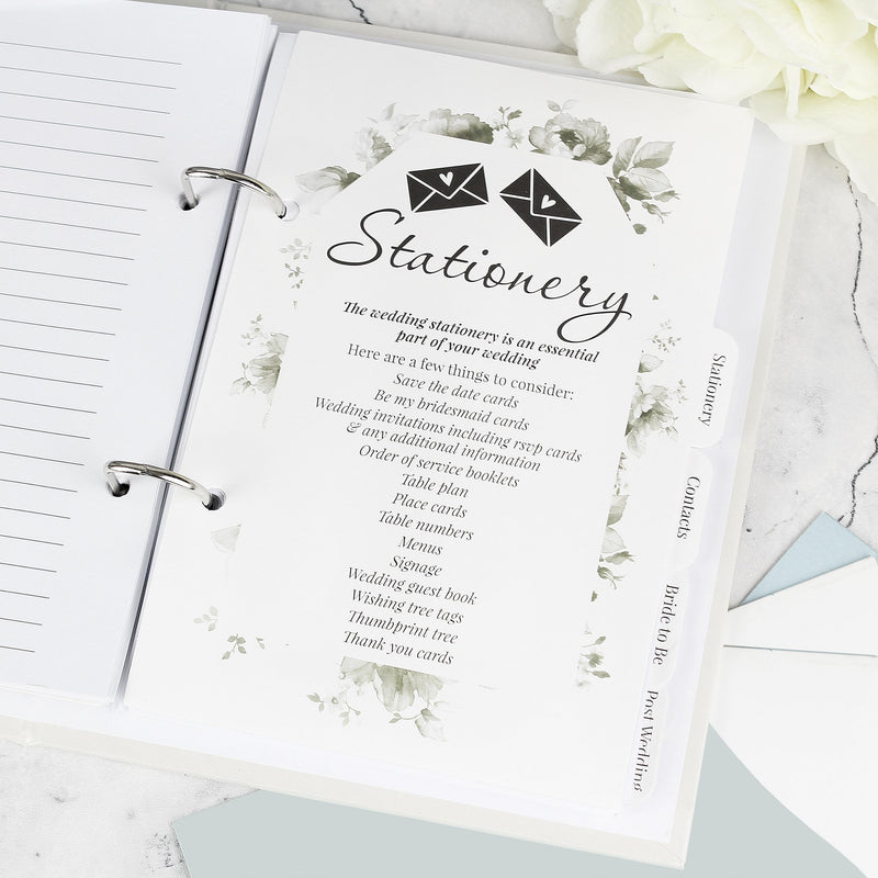 Personalised Botanical Free Text Wedding Planner
