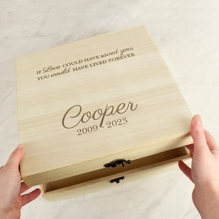 Personalised Dog Memorial Large Wooden Keepsake Box – alternative view