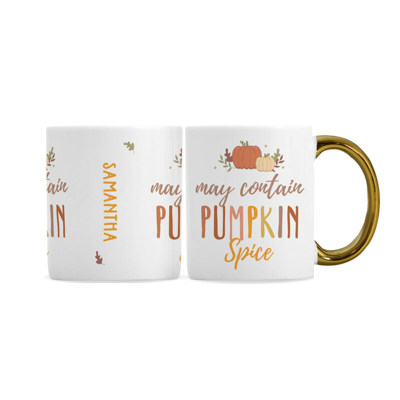 Personalised Pumpkin Spice Gold Handle Mug