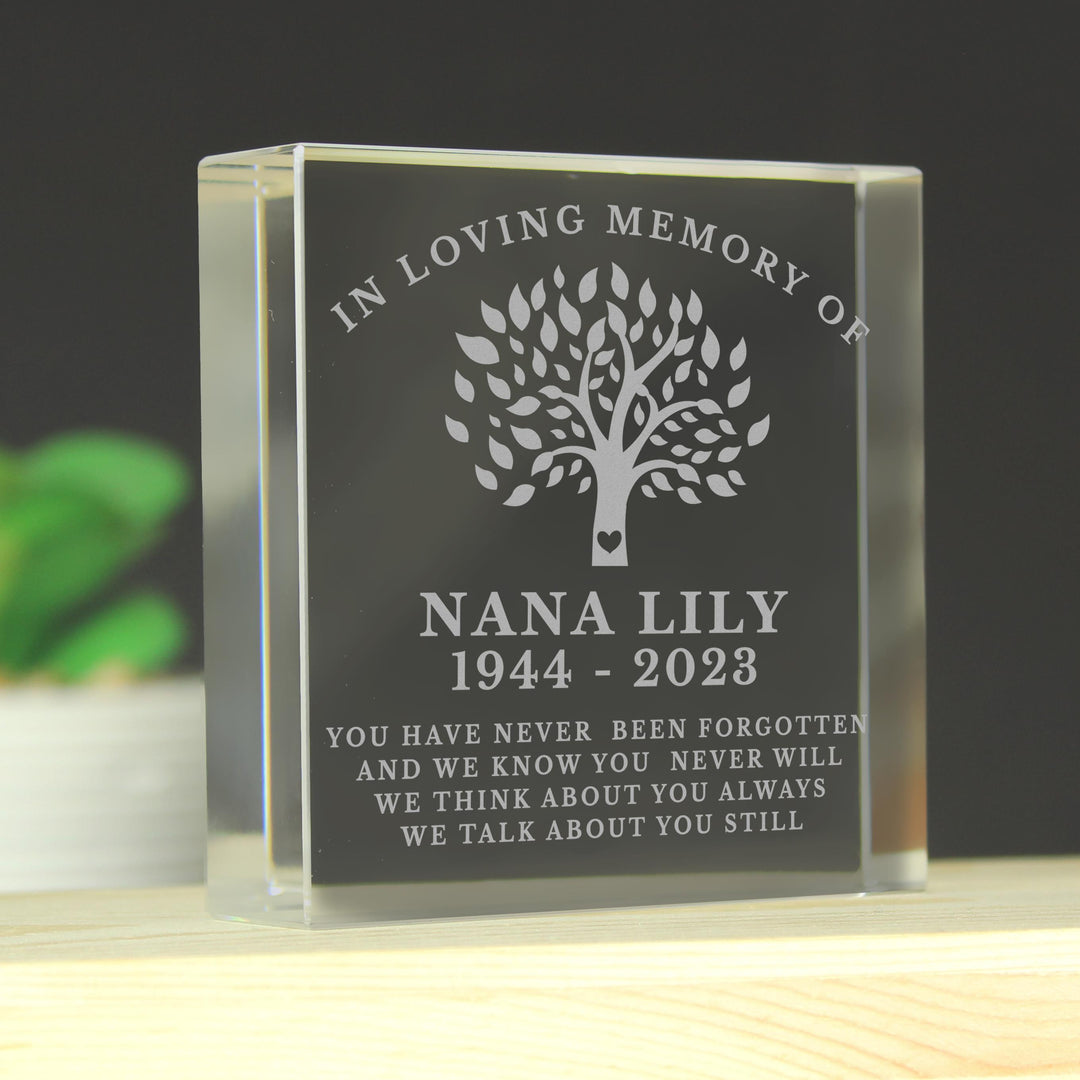 Personalised In Loving Memory Family Tree Crystal Token, The Personal Shop, personalised gifts