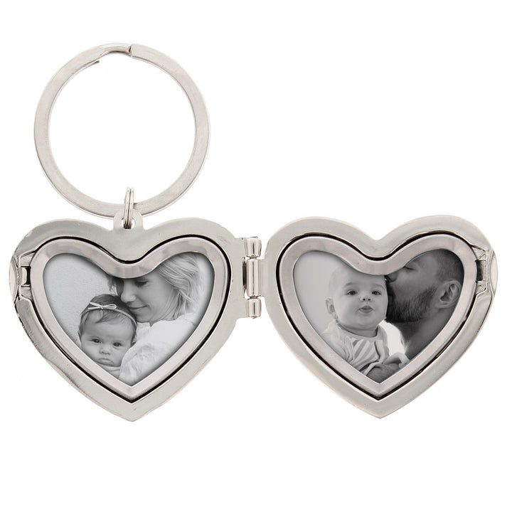 Personalised Floral Heart Photo Frame Keyring - alternative view