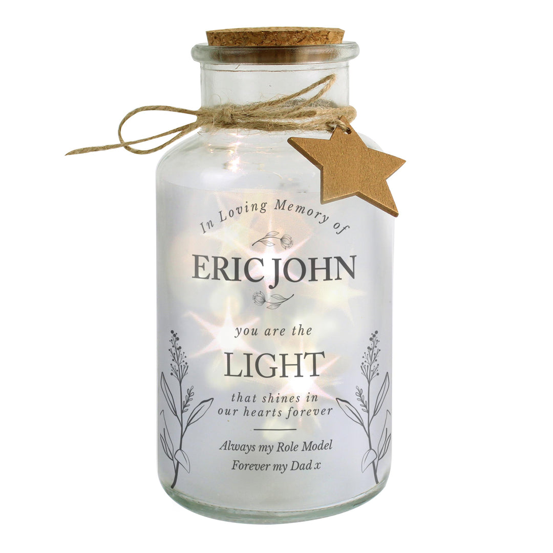 Personalised In Loving Memory LED Glass Jar – alternative view