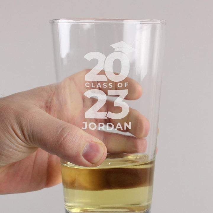 Personalised Class of Graduation Pint Glass – alternative view