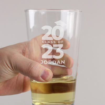 Personalised Class of Graduation Pint Glass