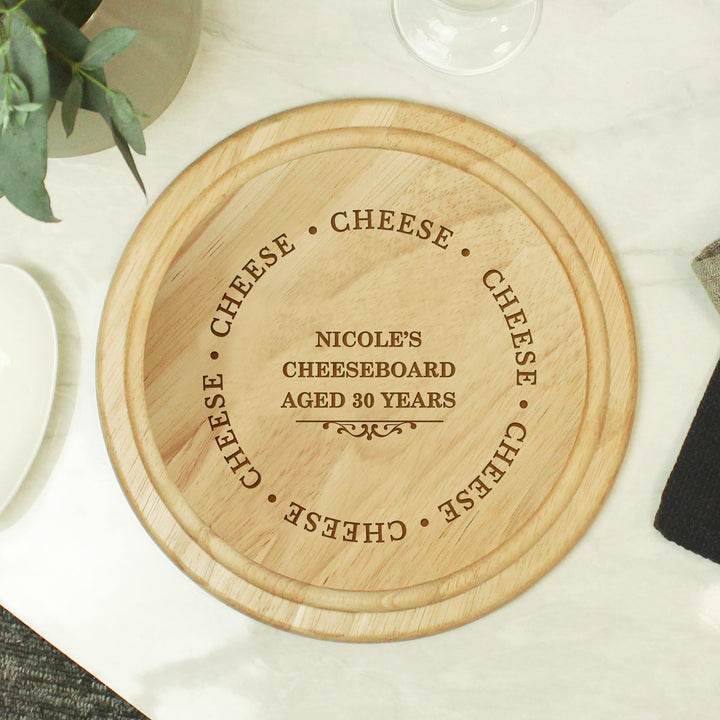 Personalised Cheese Round Chopping Board – alternative view