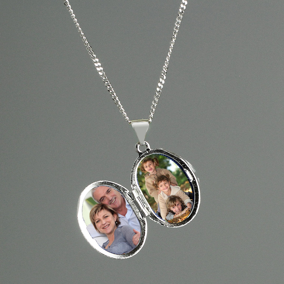 Personalised Sterling Silver Oval Locket Necklace – alternative view