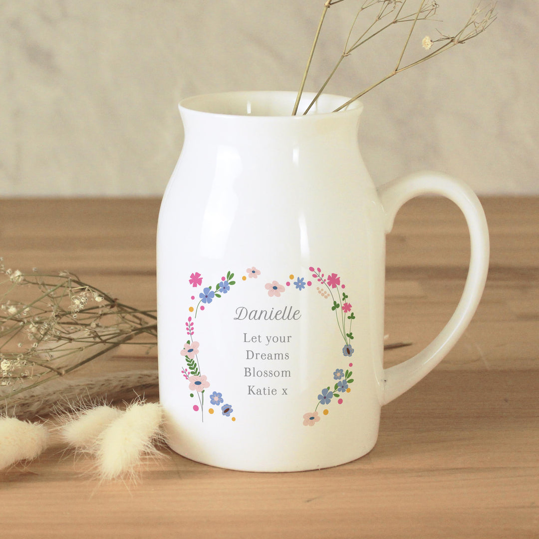 Personalised Floral Flower Jug, The Personal Shop, personalised gifts