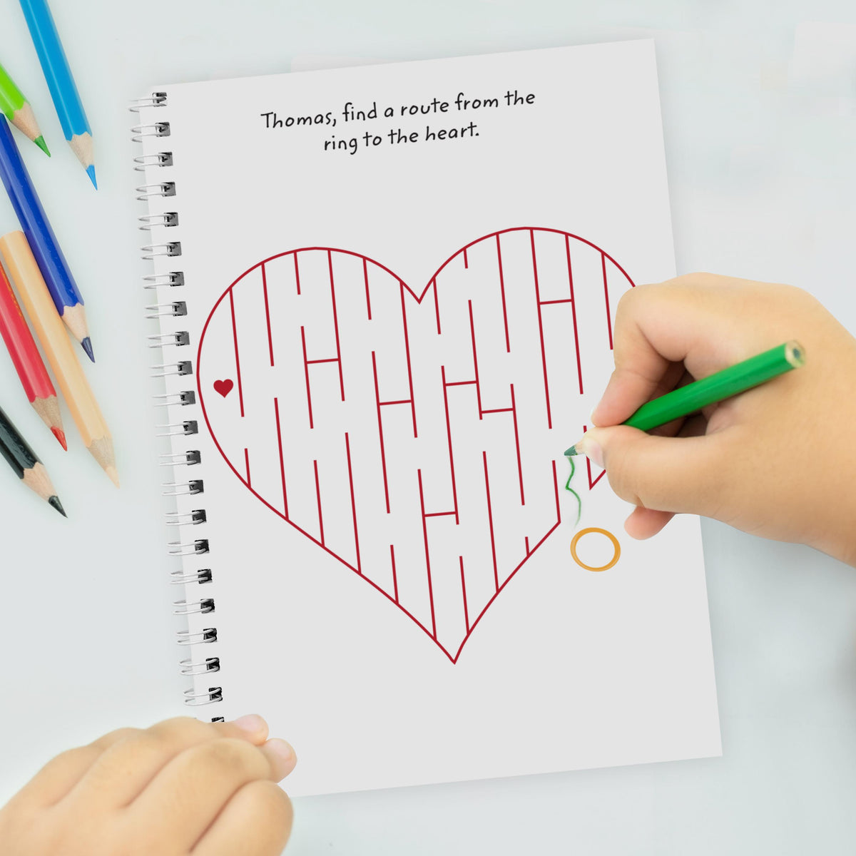 Personalised Wedding Activity A5 Notebook – alternative view