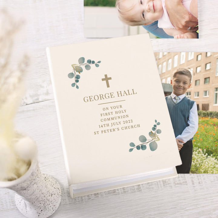 Personalised Eucalyptus Cross 6x4 Photo Album, The Personal Shop, personalised gifts