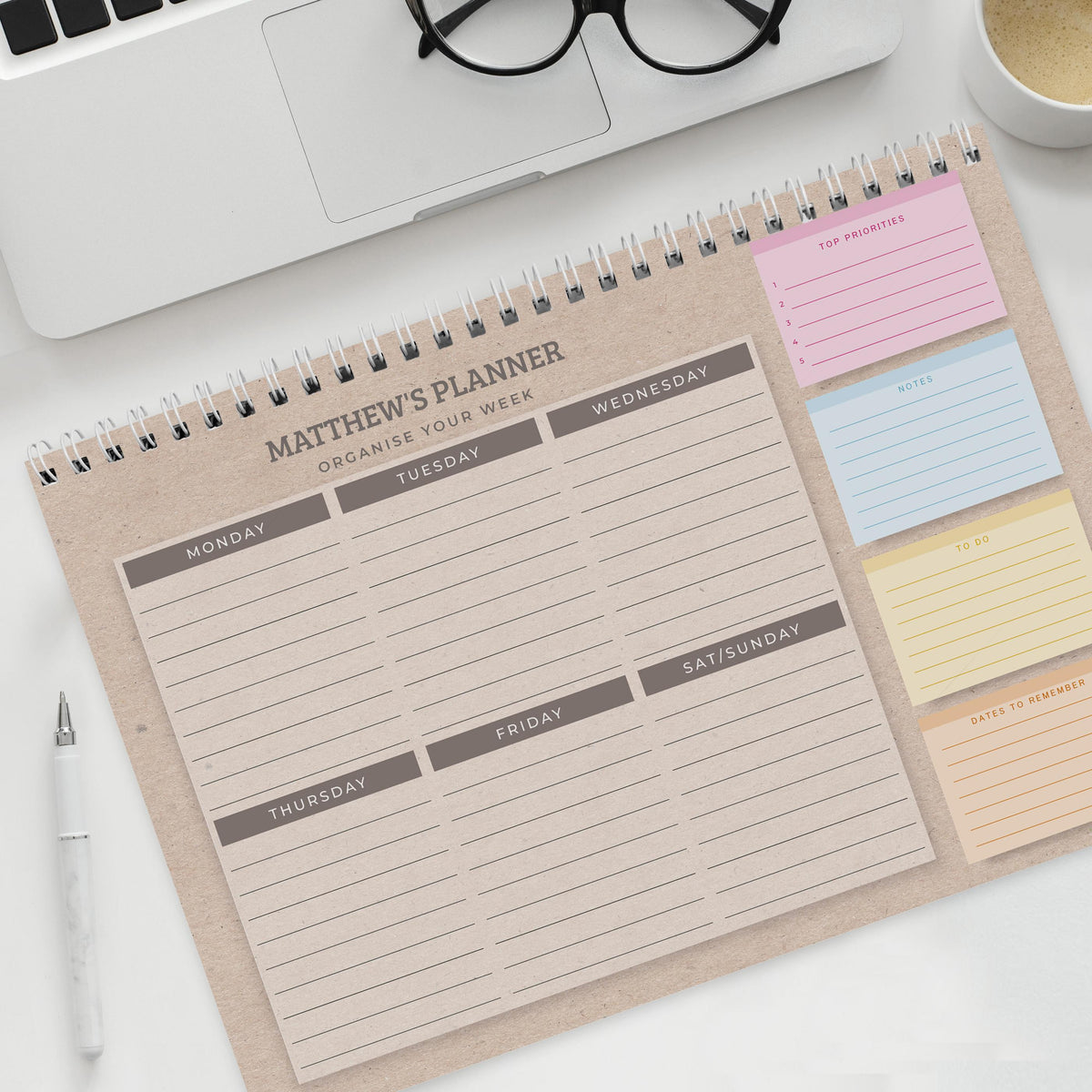 Personalised Study A4 Desk Planner, The Personal Shop, personalised gifts