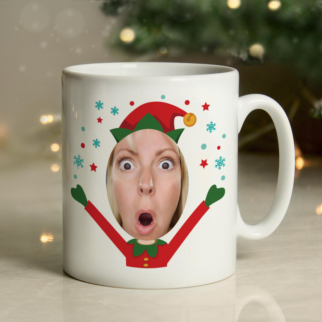 Personalised Photo Upload Christmas Elf Mug - alternative view