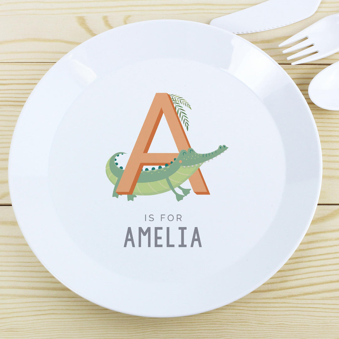 Personalised Animal Alphabet Plastic Plate – alternative view