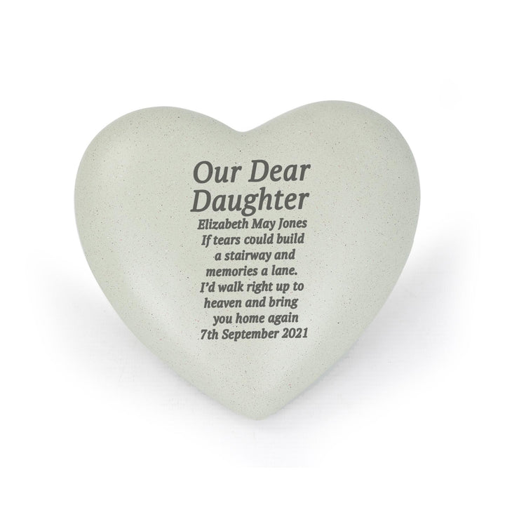 Personalised Free Text Heart Memorial – alternative view