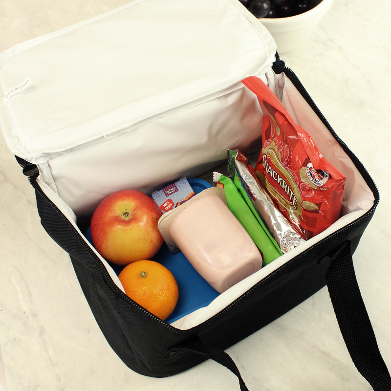 Personalised Football Black Lunch Bag