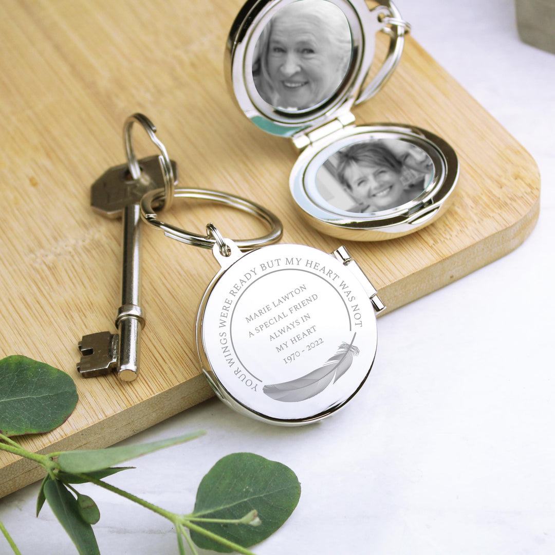 Personalised In Loving Memory Round Photo Keyring - alternative view