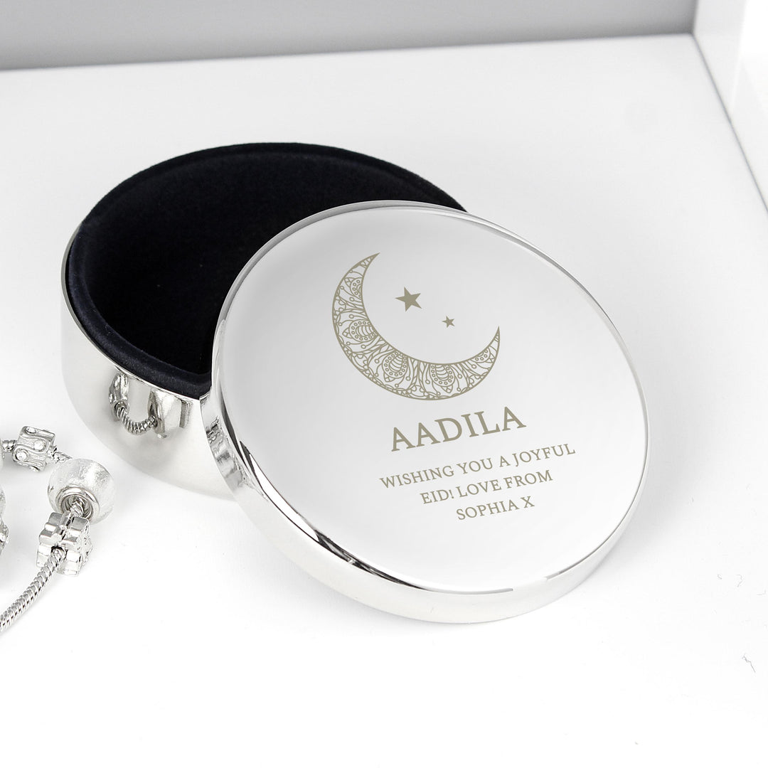 Personalised Eid Round Trinket Box – alternative view
