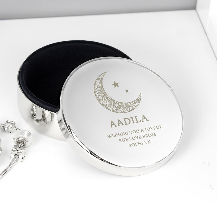 Personalised Eid Round Trinket Box – alternative view