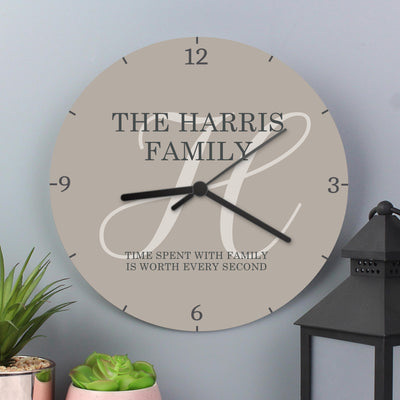 Personalised Family Wooden Clock